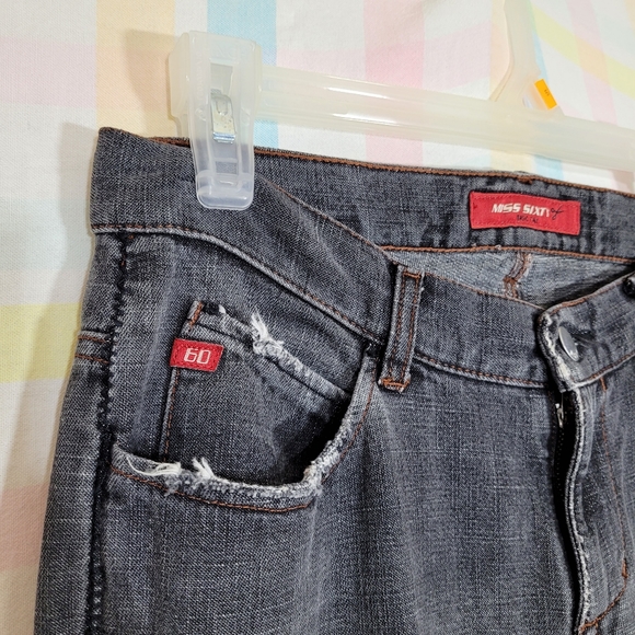 Miss Sixty Basic Italy gray denim punk rock jeans with zipper calf detail - Picture 3 of 12